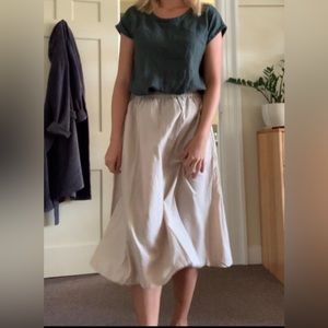 100% Linen Cream Handmade Skirt